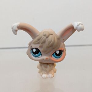 Littlest Pet Shop #1471 Beige and Orange Angora Rabbit Bunny, Blue Eyes